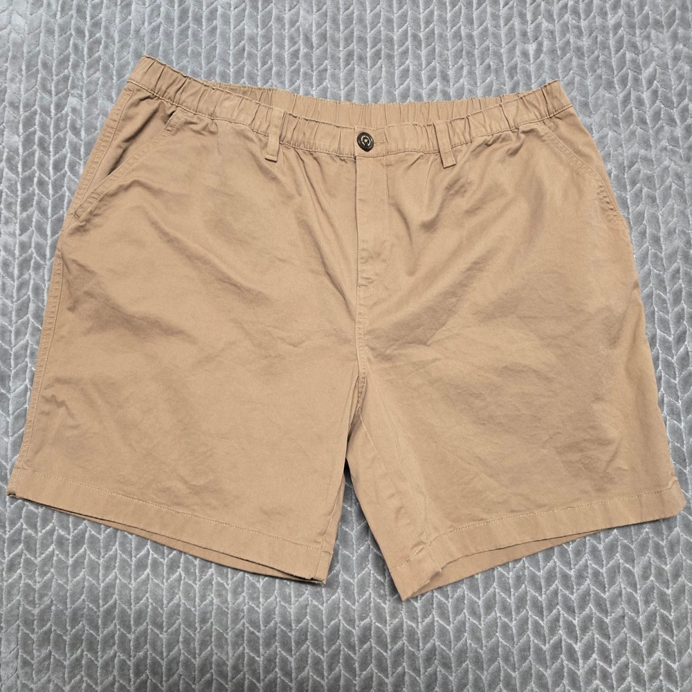 Chubbies Mens Originals 7 Inch Inseam Khaki Tan Elastic Waist Shorts XXL Stretch
